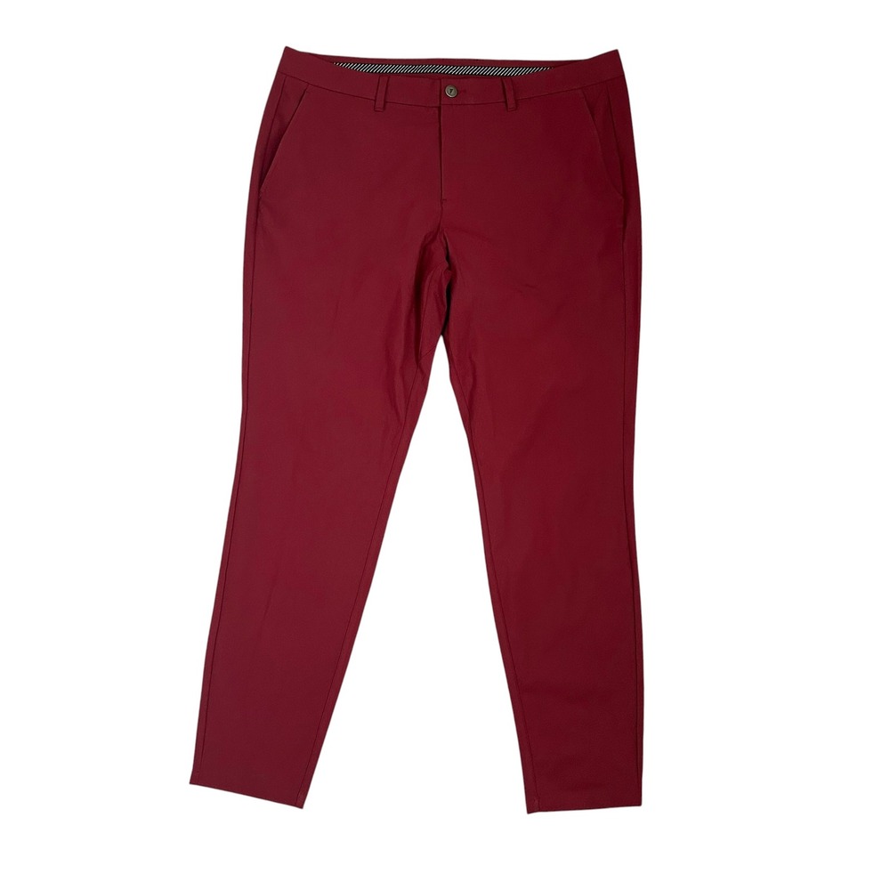 Primo Golf Mens Performance Jogger Pants Burgundy Maroon Stretch Chino 38/32